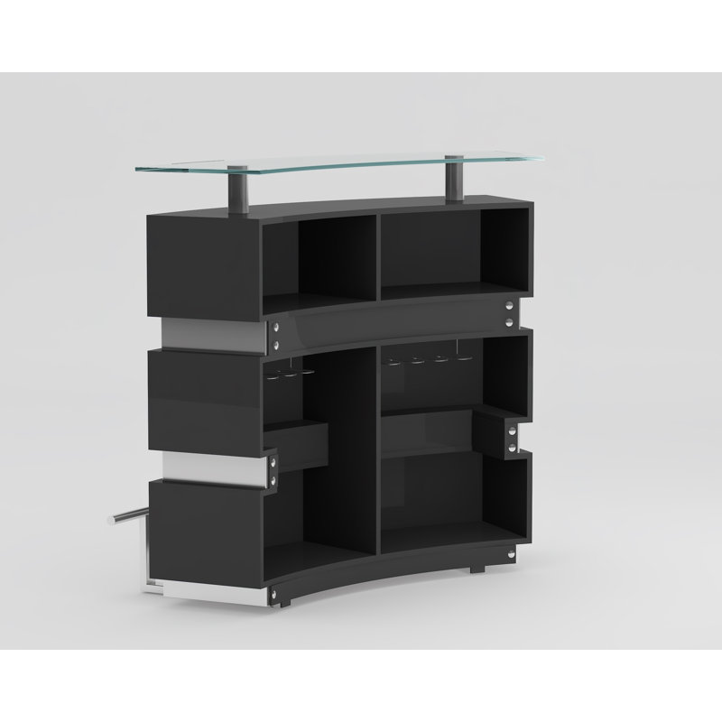 Orren Ellis Xenia Home Bar with Wine Storage & Reviews Wayfair